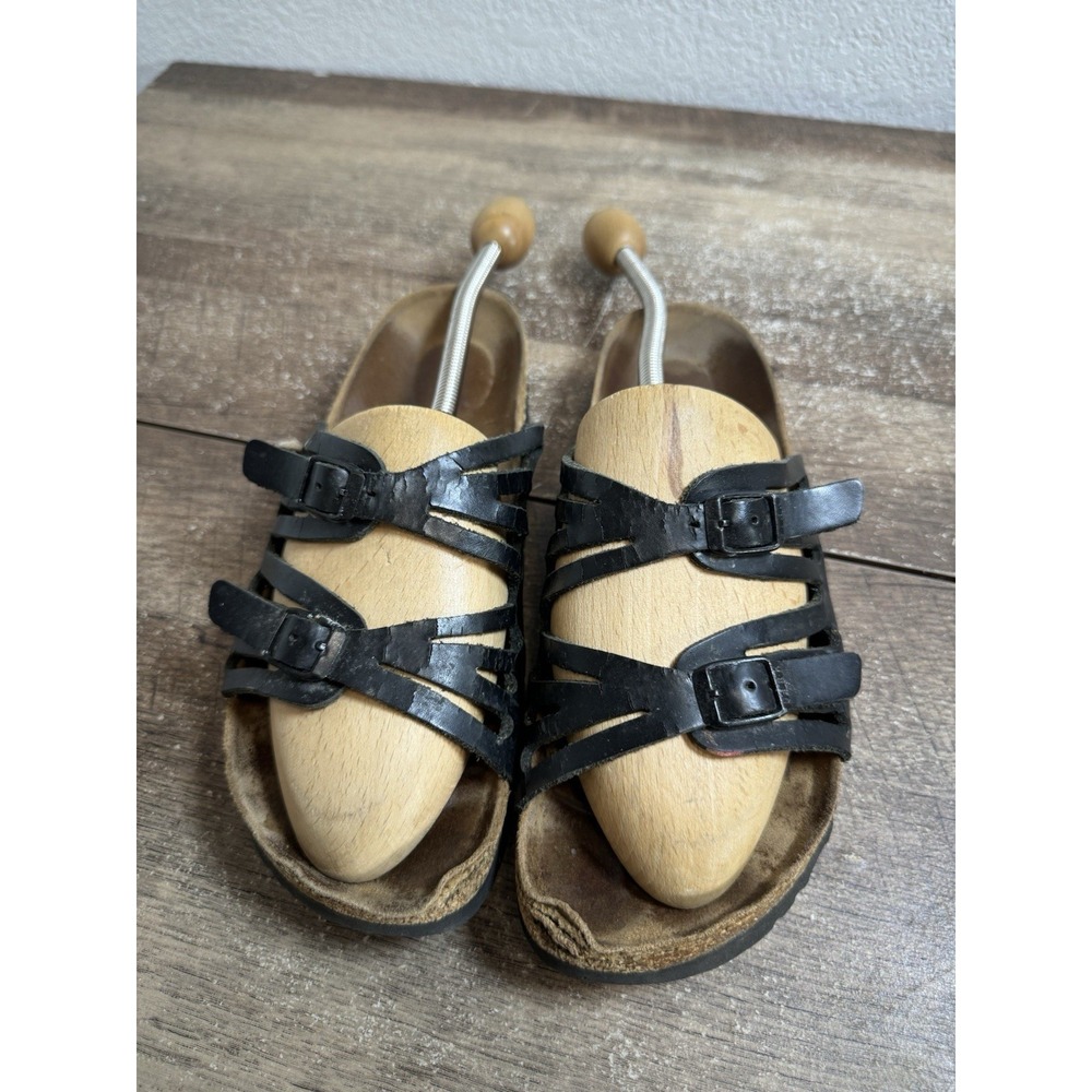 Birkenstock‎ Granada Women's Sandal Black Leather Size 39 US 8W - Picture 3 of 8